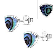 Abalone Reuleaux Triangle Silver Earrings, e390st